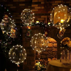 Alternative view of Ballons transparents avec guirlandes lumineuses à LED