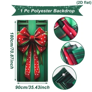 Alternative view of Bannière de porte noeud de noël