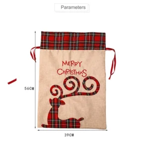 Grand sac cadeau de Noël avec cordon de proximité