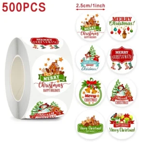 500 pièces autocollants de noël