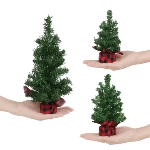 Alternative view of Mini arbre de noël artificiel avec base à carreaux