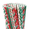 Pailles en papier jetables mixtes de noël