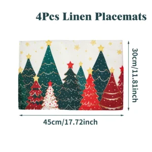 Alternative view of Napperons de noël en lin