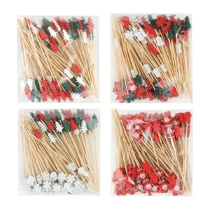 Alternative view of Brochettes de noël jetables en bambou