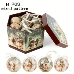 Boules de noël sur le thème du bonhomme de neige et du père Noël