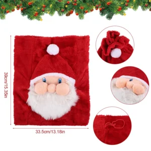 Grand sac cadeau de noël du père noël avec cordon de serrage