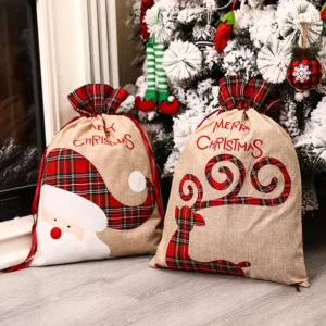 Alternative view of Grand sac cadeau de Noël avec cordon de proximité